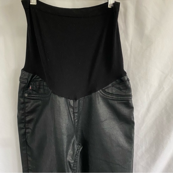 Vigoss Maternity Jeans Wax Coated Slim Fit Size 27 Black - Picture 3 of 13